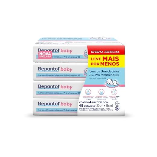 Bepantol Baby Kit Lenço Umedecido, Ideal para a Pele do Bebê, Fórmula Hidratante com Pró-Vitamina B5, Hipoalergênico, Sem Fragrância, Corantes e Conservantes, Leve 4 Pague 3, 192 Lenços