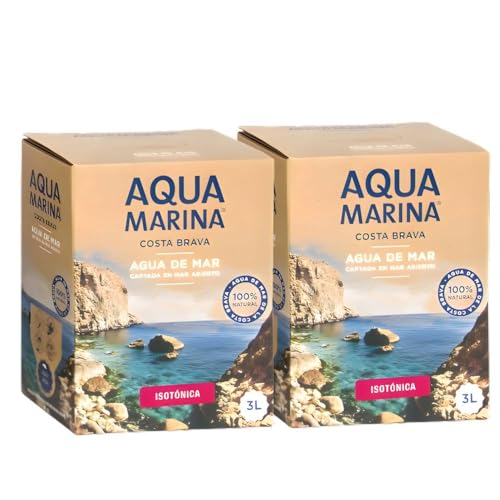 AquaMarina Costa Brava Agua de Mar Isotónica 100% Natural Hidratación Deportiva y Bienestar | 1 Bag-in-Box 3L con Grifo Incorporado | Calidad Mediterránea (2, Bag-in-Box 3 LITROS)