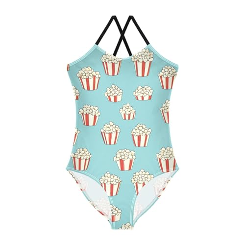 Popcorn Girls One Piece Swimsuits Sport Halter Swimwear Beach Bathing Suit 3T