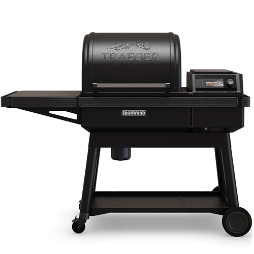 Traeger Ironwood Pellet Smoker Grill, Electric Wood Pellet Grill with WiFIRE App Control, 165F - 500F Degree Temperature Control Super Smoke Mode, 6-in-1 BBQ Smoker Grilling Combo, TFB61RLG