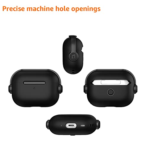 Image of Amazon Basics Tough Shockproof with Lock Cover Case Compatible with Airpods Pro 2 / Airpods Pro GEN-2 (2022) - Black