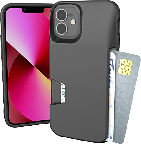 Smartish iPhone 12 Mini Wallet Case - Wallet Slayer Vol. 1 [Slim + Protective] Credit Card Holder (Silk) - Black Tie Affair