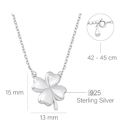 Sofia Milani - Solid 925 Sterling Silver Necklace for Women - Clover Pendant - 502464