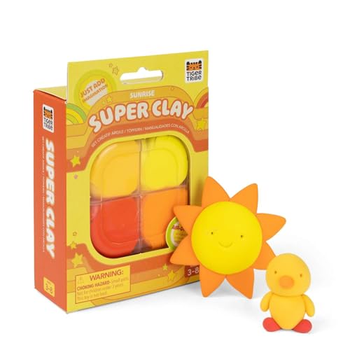 Tiger Tribe Super Clay Sunrise| Yellow & Orange Air Dry Modelling Kit for Kids | Craft Set & Tools for 4+ Year Old Children | Art Gifts for Boys & Girls | Creative Activities for Imaginative Play