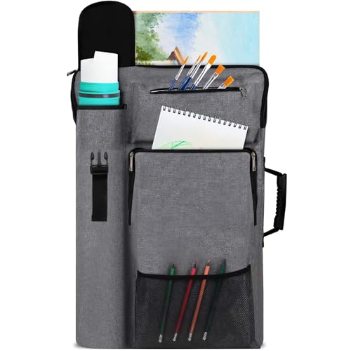 TreochtFUN Art Portfolio Case 18 X 24, Portfolio Bag With Backpack & Tote Bag For Artwork,medium Art Case Size(Grey).