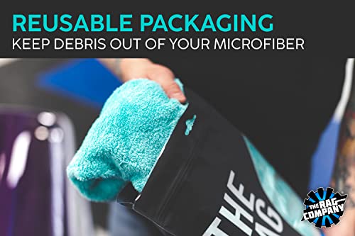 The Rag Company - Eagle Edgeless 450 (6-Pack) Professional Korean 70/30 Blend Super Plush Microfiber Detailing Buffing Polishing Drying Towels for Cars 16x16 in, Teal Blue - Image 5
