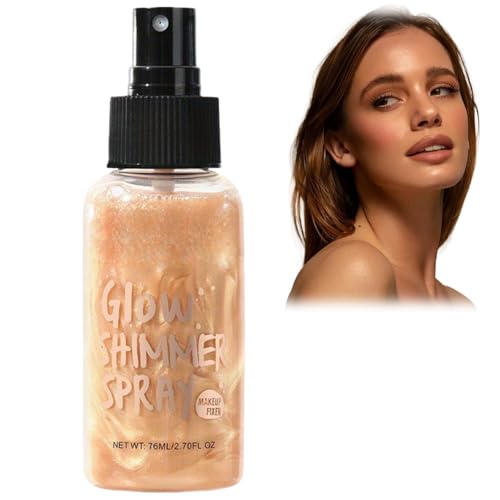 Body Shimmer Oil,Shimmer Body Glow,Waterproof Body Highlighter,Glitter Body Oil,Body Luminizer Liquid Highlighter,Shimmer Moisturiser,Body Bronzer Shimmer Oil,Non-Sticky Face and Body Glow Shimmer(03)