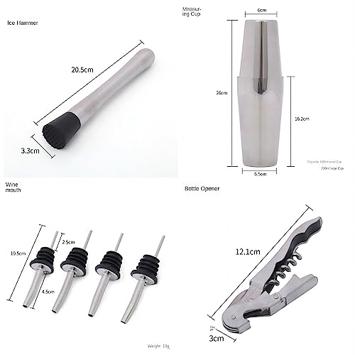 Set de Coctelera Kit Bartender Acero Inoxidable Con Soporte miniatura 2