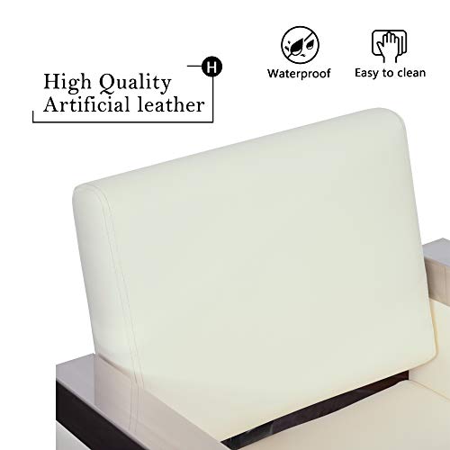 Barberpub Classic Recline Hydraulic Barber Chair Salon Spa Chair Hair Styling Beauty Equipment 3021 (Off White) #TOP4