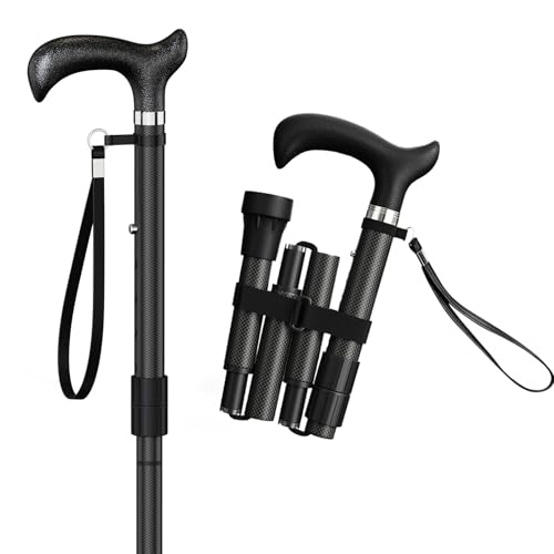 Canne de marche pliable en fibre de carbone avec design de stabilité haut de gamme