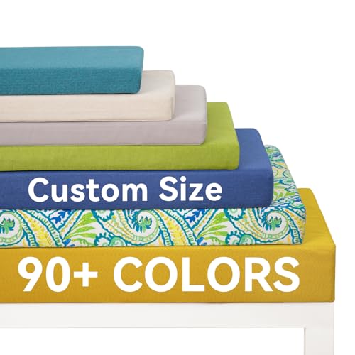 Focuprodu Custom Bench Cushion, Patio Furniture Cushions, Non-silp Durable Window Seat Cushions, Personalized Custom Furniture Bench Cushions, 100+ Colors to Choose (Custom Size, Custom Color)