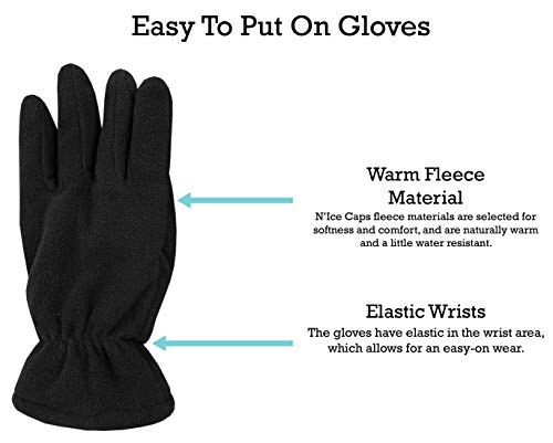 N'Ice Caps Boys Kids Hat Gloves Winter Set Fleece Brim Warm Sherpa Lined4