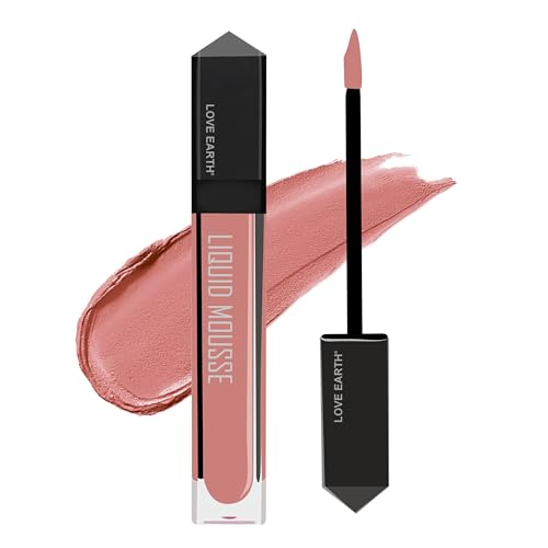 Image of Love Earth Liquid Mousse Lipstick - Manhattan Matte Finish | Lightweight, Non-Sticky, Non-Drying,Transferproof, Waterproof | Lasts Up to 12 hours with Vitamin E-6ml