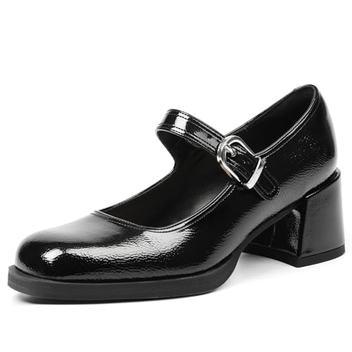 Oiamenne Mary Janes for Women Platform Chunky Heels Comfortable Square Toe Block Heels Dress Wedding Shoes2