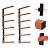 Lumber Storage Rack Board Basement Storage Wall Mounted Rack Max 600 lb Steel with 6-Level Wall Mount, Indoor & Outdoor, 2 Pack