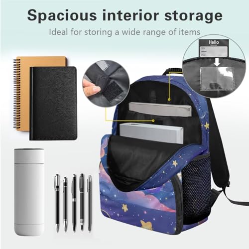 Gomyblomy Galaxy Axolotl Backpack for Girls 6-8 8-10 Kids School Bag with Lunch Bag Pencil Case Water Bottle Sleeve 4 in1 Set for Elementary Kindergarten 17 Inch Girls Bookbag with Compartment4