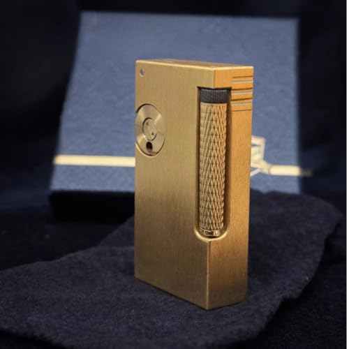 Image of Smoke King Side Slip Sovereign Spark Series Fluid Lighter - Solid Brass Refillable Pocket Lighter