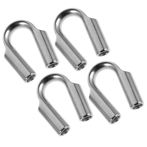 Anneome Redancia in Acciaio Inox 304 Per Fune Da 8 Mm, Ditale Per Crimpatura Cavi Metallici, Anello Di Protezione Triangolare Resistente Per Applicazioni Industriali e Marine, Set Da 4 Pezzi