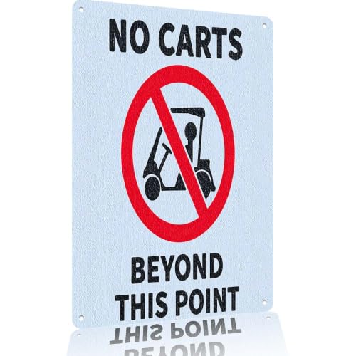 Metal Sign Outdoor 12X8in No Carts Beyond This Point Suitable For Golf Course Entrance Clubhouse Area Cart Path Side Facility Perimeter