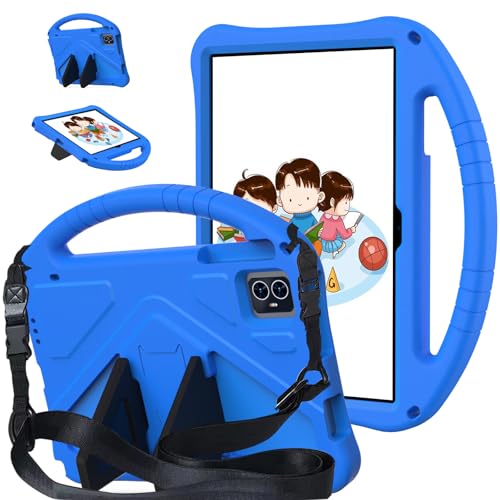 YRH for Tmobile Revvl Tab 2 Case (2025), Kids EVA Shockproof Cover with Shoulder Strap for T-Mobile Revvl Tab 2 Tablet (Blue)