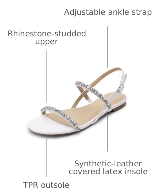 Image of DREAM PAIRS Women's Rhinestone Sandals Open Toe Casual Dressy Sparkly Comfortable Flat Summer Shoes