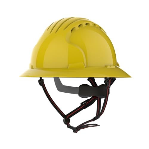 JSP EVO 6161V Full Brim Ascend Climbing Helmet - Wheel Ratchet - Yellow - Vented (AKU260-000-204)