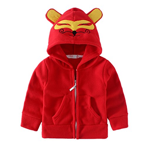 LittleSpring Fleece Jacket for Baby Girl Full Zipper Red Fox Hood 18-24 Months LittleSpring Fleece Jacket for Baby Girl Full Zipper Red Fox Hood 18-24 Months