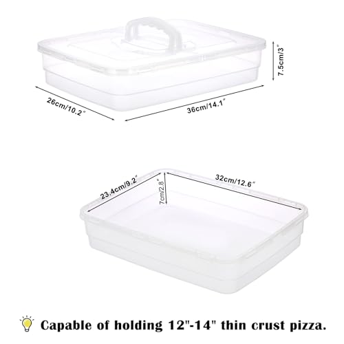 Contenedor para 4-6 bolas de masa de pizza hermético y transparente con asa 3
