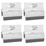 Oqqlin 4 Pcs Frameless Shower Door Roller Top Bracket Roller Assembly, Shower Door Replacement with 3/4 in Plastic Wheel Fit 1/4 Inch Thick Glass Panel