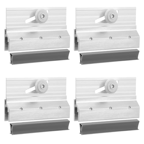 Oqqlin 4 Pcs Frameless Shower Door Roller Top Bracket Roller Assembly, Shower Door Replacement with 3/4 in Plastic Wheel Fit 1/4 Inch Thick Glass Panel