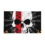 Ahdyr Serviette de Bain Doux essuie-Mains Visage Lavage Chiffon Gant de Toilette pour Salle de Bain Plage Gymnase Piscine Natation Voyage 27.5x16in-tête de Mort Guerre
