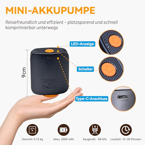 VACKFOX vakuum koffer mit pumpe,9-teiliges vacuum storage bags for travel,starke -58KPa Saugkraft für Gepäck,clothes vacuum bags,für Reise und Haushalt geeignet für Kleidung und Decken.