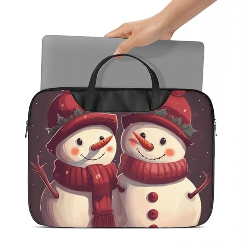 Bolso para portátil impermeable 17 pulgadas diseño de muñecos de nieve miniatura 6