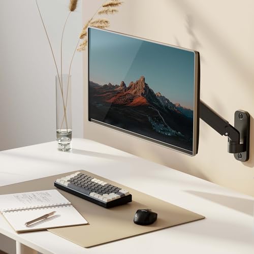 Maclean MC-458 Monitor-Wandhalterung, 17-27" Flach & Curved Bildschirme bis zu 7kg VESA 75x75 oder 100x100 Schwenkbar, Neigbar und Drehbar, Universal Monitor Halterung – Bild 8