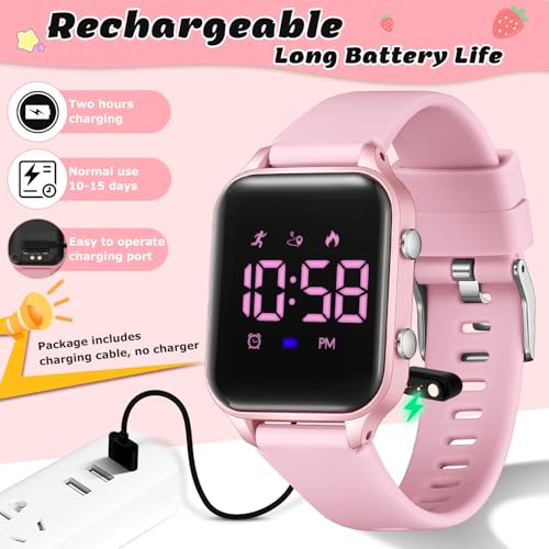 Image of LAVAREDO Kids Digital Watches for Boys Girls,Waterproof Sport Watch with Pedometer Stopwatch Vibration Alarm for Ages 5-13,No App Fitness Tracker Watch for Kids Teens Birthday Gifts