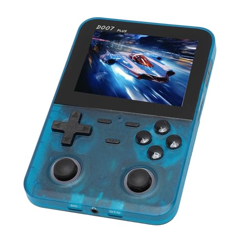 Bewinner Consola de Juegos Portátil D007, Reproductor de Videojuegos de Bolsillo con Pantalla IPS de 3,5 Pulgadas, Consola Retro Compatible con 9 Emuladores Convencionales, Batería de (Azul