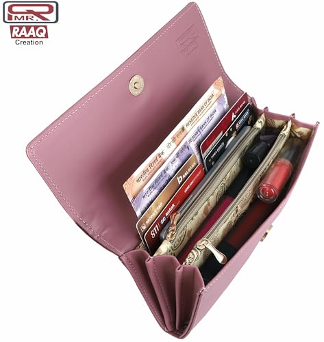 Image of Women's and Girls Hand Clutch Mobile Hand Purse Wallet 4 Card Slot