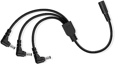GINTOOYUN Cavo Divisore Di Alimentazione DC, 1 Femmina A 3 Maschi A 90°, 5,5x2,1 Mm, Lunghezza 0,7 M, Per CCTV, Router, LED