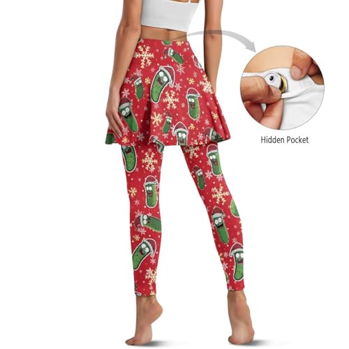 POLERO Womens Skirted Leggings Printed Athletic Mini Skirt with Leggings Golf Yoga Pants Tennis Skorts3