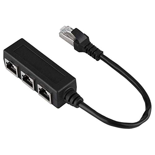 Ethernet Splitter, Network Adapter RJ45 1 to 3 Ethernet Adapter, Ethernet Transfer Connecter Plug and Play for TV Box Router