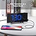 Projection Alarm Clock, 15 FM Radio Digital Clock, Dual Alarms with 4 Sounds, 6 Dimmer, 7'' Large Curved Screen, USB Phone Charging Port, 120° Adjustable Ceiling Projection Clock, Sleep Timer (Blue)