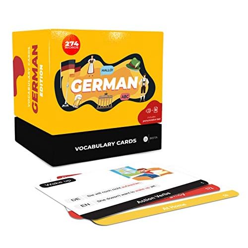 Briston German Vocabulary Learning Flash Cards with Pictures for Beginners