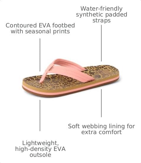 Image of REEF Girls Kids Ahi Beach Flip Flop, Soft Cushion Footbed, Water Friendly