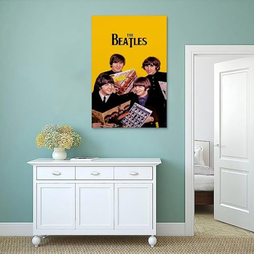 BBAUER Poster décoratif sur toile The Beatles Rock Singer – Impression d’art moderne pour chambre à coucher – 60 x 90 cm - Les Beatles, Paul McCartney, John Lennon, RIngo Starr, George Harrison BBAUER Poster décoratif sur toile The Beatles Rock Singer - Impression d'art moderne pour chambre à coucher - 60 x 90 cm – Image 5