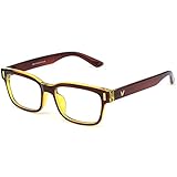 GQUEEN 201584 Modern Fashion Rectangular Bold Thick Frame Clear Lens Eye Glasses,Brown Gold