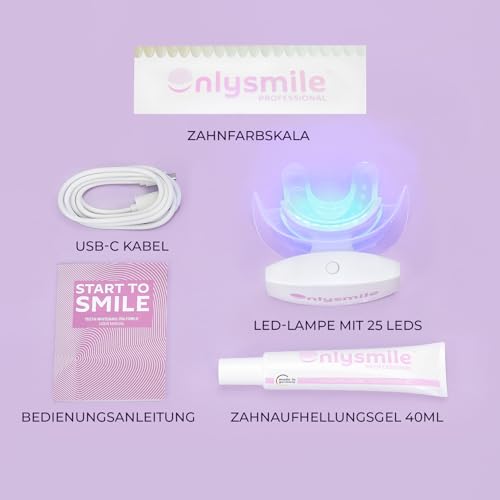 Onlysmile Zahnbleaching Set professionell | Testsieger 2024-2025 | All in One Teeth Whitening Kit für Weiße Zähne mit sofort Effekt | Sichere Zahnaufhellung Bleaching Zähne aufhellen | Zahn bleach set