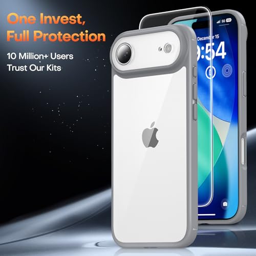 Image of TAURI for iPhone Air Case, with Screen Protector, Grey