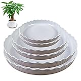 YUANAIYI 6 Packs Wave Plant Saucer - Plastic Flower Pot Drip Trays/Durable Heavy Duty White Plant Tray for Indoor and Out Door Plant(6/8/10 inch)