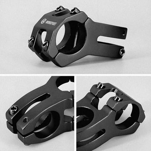 wowsport 31.8mm Bike Stem 45mm - Lightweight CNC 6061-T6 Aluminum MTB/Road Handlebar Stem | Matte Black or Racing Red​ - Thumbnail 2