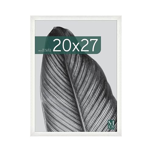 MCS Studio Gallery 20x27 Poster Frame White Woodgrain, Vertical & Horizontal Wall Hanging Large Picture Frame for Photos, Posters & Art Prints (1-Pack)